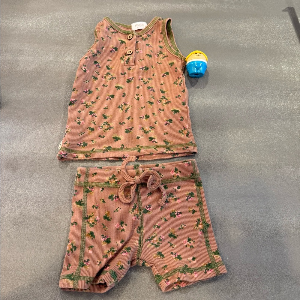 Hadas Floral Kids Set - Pink and Green, size 9-12 months